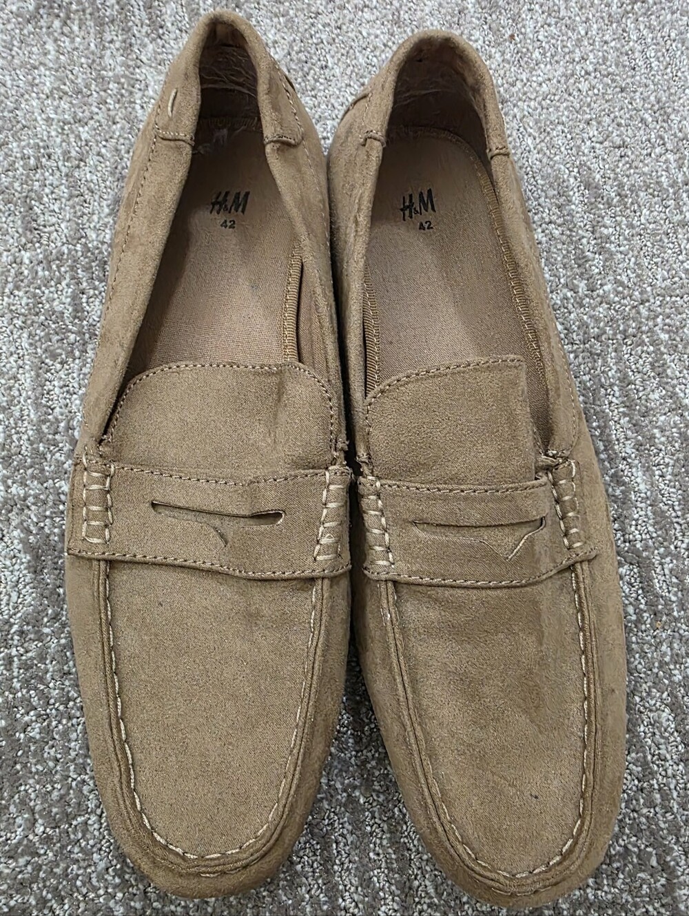 Men's H&M Brown Faux Suede Penny Loafer Preppy Classic Timeless Casual Sz 9 (42)